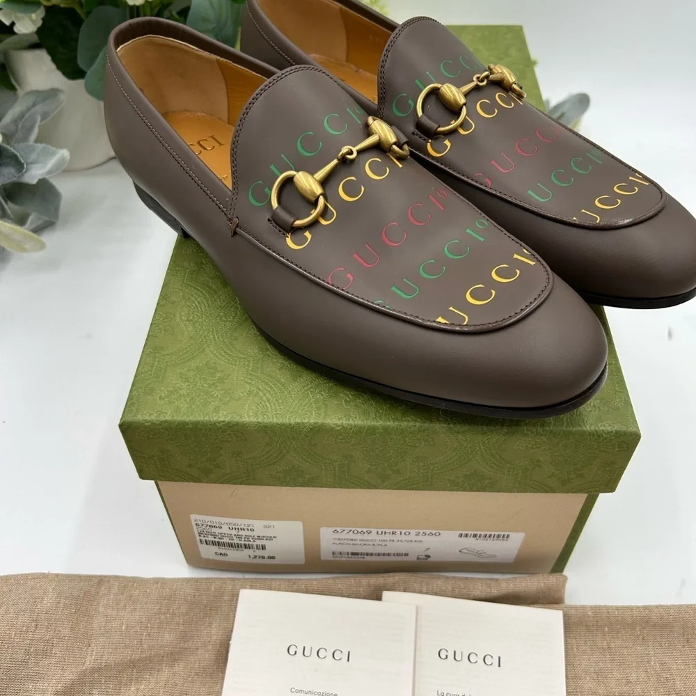 Men's Gucci JORDAAN 100th anniversary horse bit loafers size 7 fits 8 US